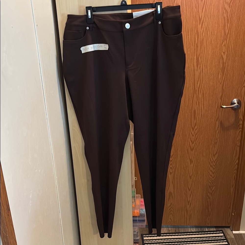 Brown High-Waisted Pants